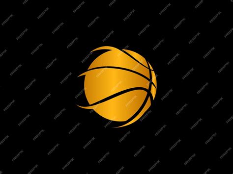 Premium Vector | A gold basketball ball on a black background