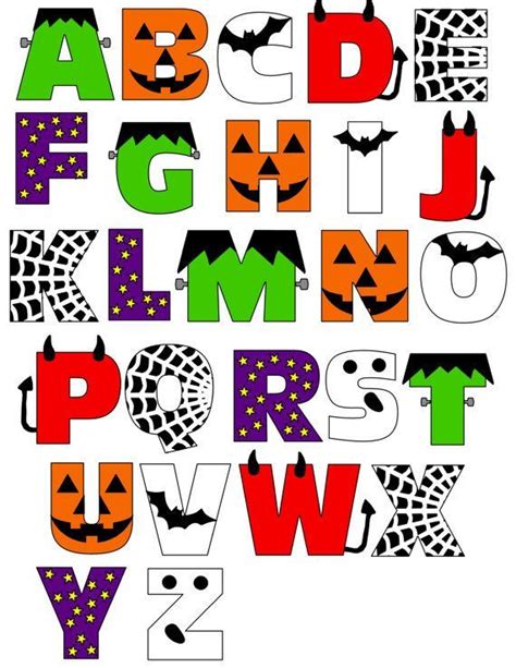 Halloween Alphabet for Boys Digital File Instant Download | Etsy ...