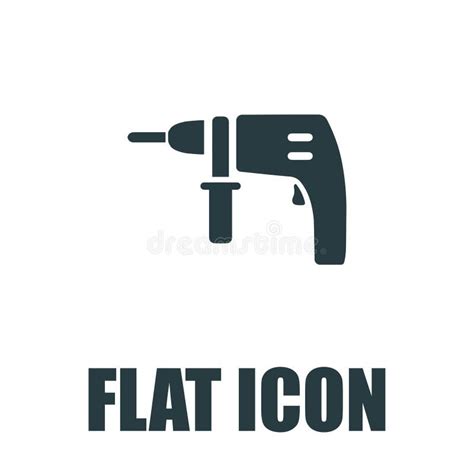 Drill Vector Icon. Black Illustration Isolated on White Background for Graphic and Web Design ...