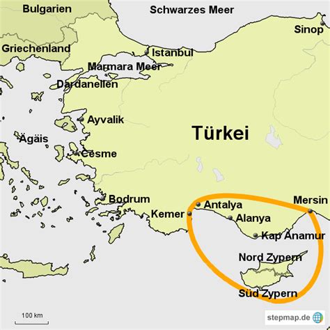 Zypern von whorn - Landkarte für Deutschland