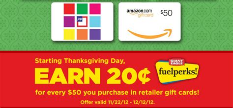 Giant Eagle: $0.20 Fuel Perks wyb $50 In Retailer Gift Cards - Deal ...