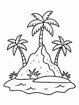 Desert Island coloring book Pages For Children And Adults With Vector  sketch template