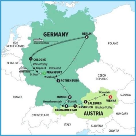 Map Of Germany And Austria - TravelsFinders.Com