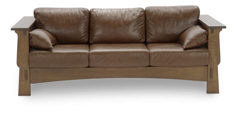 Aurora Leather Mission Sofa | HOM Furniture