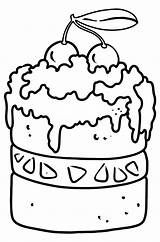 Kirsche Auf Kuchen Zum Ausmalen  Kostenlos Malvorlagen Und sketch template
