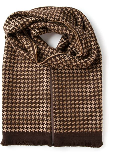 Givenchy Houndstooth Scarf in Brown for Men - Lyst