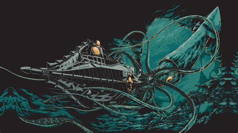 Jules Verne, Digital art, Illustration, 20000 Leagues Under the Sea, Underwater, Sea, Drawing ...