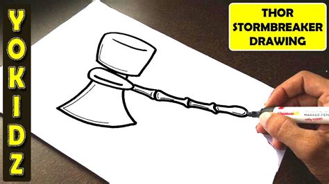 HOW TO DRAW THOR STORMBREAKER EASY - YouTube