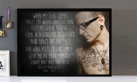 "Leave Out All The Rest" - Linkin Park - Framed Lyrics Wall Art Design