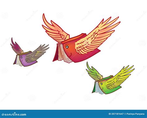 Flying books stock vector. Illustration of design, artwork - 207181647