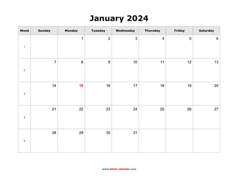 January 2024 Calendar Printable Pdf With Lines - Printable Online