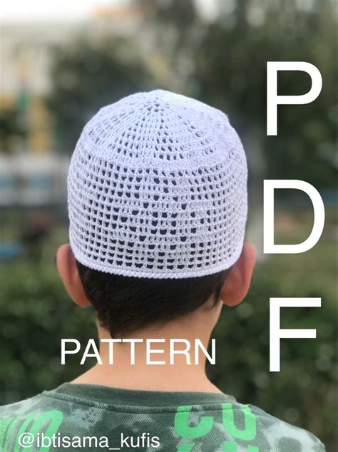 Pattern crochet kufi hat, PDF pattern islamic skull cap | Inspire ...