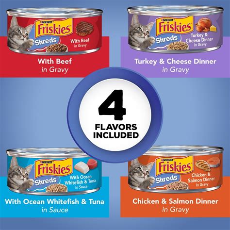 FRISKIES Shreds in Gravy Variety Pack Canned Cat Food, 5.5-oz, case of ...