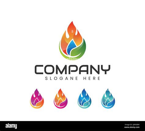 fire and leaf logo design template. Pure Healthy water leaf logo Stock Vector Image & Art - Alamy