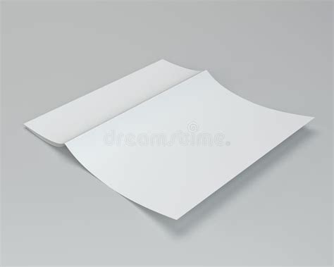 Blank White Unfolded A4 Paper Crumpled. 3d Rendering Stock Illustration ...