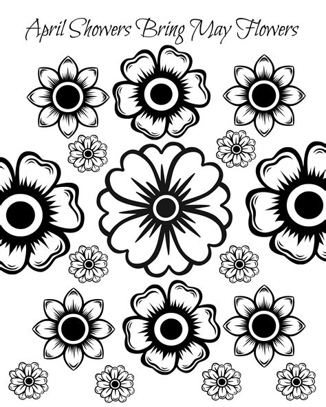 Free Printable May Flowers Adult Coloring Page | Printable flower ...