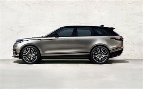 Download wallpapers Land Rover, 2017, Range Rover Velar, Side view, new SUV, silver Range Rover ...