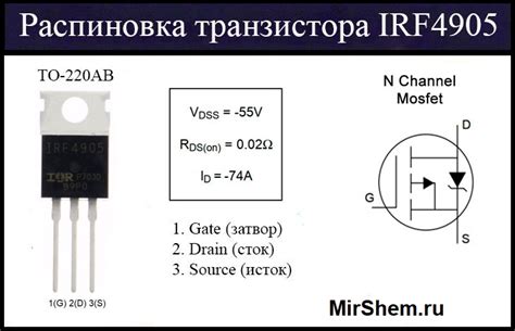 Транзистор IRF4905: характеристики, datasheet, аналоги и цоколевка