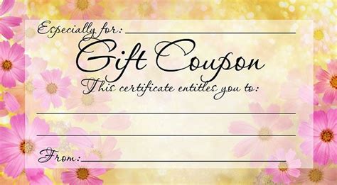 Free Printable Flowers Gift Coupon | Free gift certificate template ...