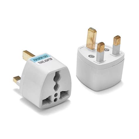 Universal UK US 3 Pin Travel Adaptor Plug Socket British American ...