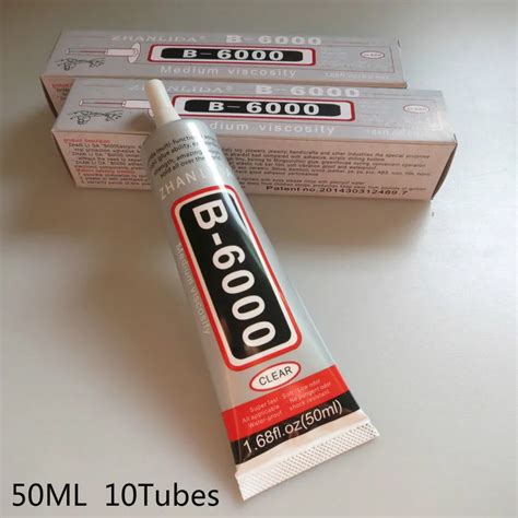 10 Pcs B6000 Glue 50 ML Multi Purpose B 6000 Adhesive Rhinestone Glue Glass Repair Frame Touch ...