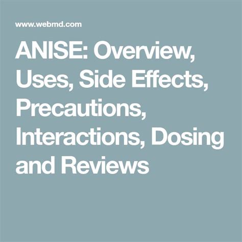 ANISE: Overview, Uses, Side Effects, Precautions, Interactions, Dosing and Reviews in 2023 ...