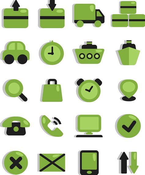 Logistics icon set, illustration, vector on a white background ...