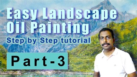 Easy landscape oil painting step-by-step tutorial part 3 - YouTube