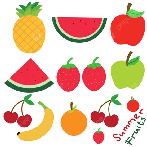 Frutas De Verano Clipart Psd Linda Ilustración Hd Dibujos Animados ...