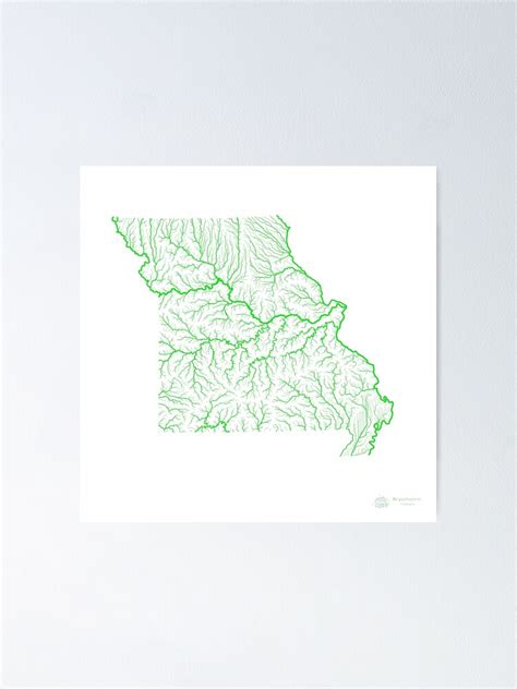 "Missouri River Basin Map in Rainbow Colours with White Background ...