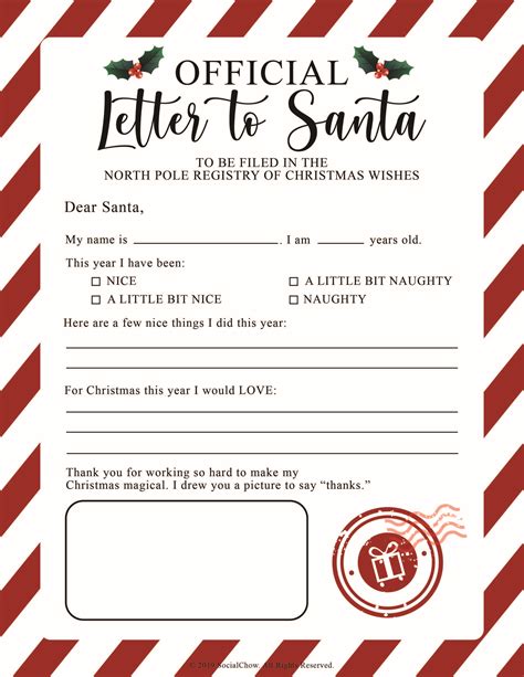 Santa Claus Letter Printable