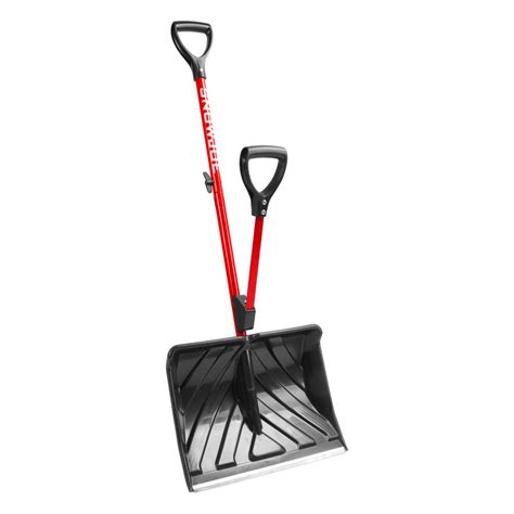 Snow Joe Shovelution 18 in. Strain-Reducing Snow Shovel with Spring-Assist Handle in Red-SJ ...