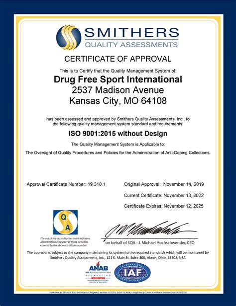 Quality Assurance | Drug Free Sport