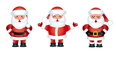 Premium Vector | Three santa clauses