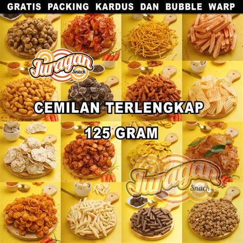 Jual SNACK KILOAN TERLENGKAP 125 GRAM makanan ringan jajanan cemilan camilan pedas asin gurih ...