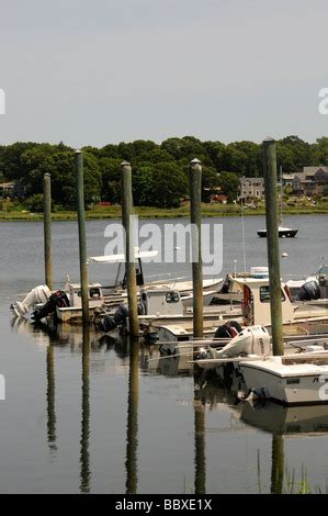 Quahog fishing boats at dock in Narragansett bay Rhode Island Stock Photo - Alamy