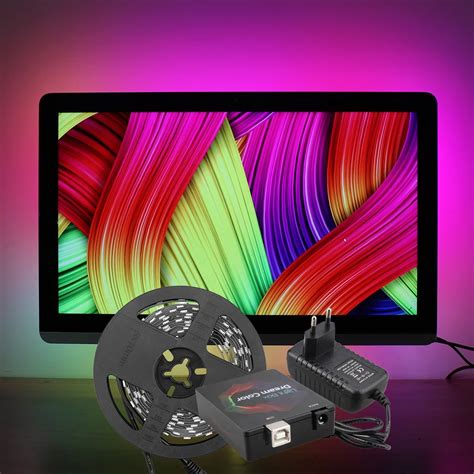 WS2812B Ambilight RGB USB LED Strip Light Desktop PC Screen Backlight ...