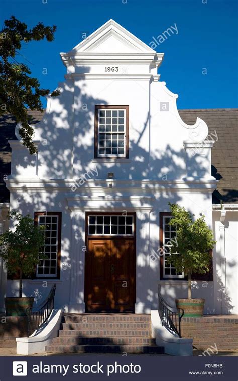 Colonial architecture dated from 1855 in Franschhoek near Cape Town. South Africa Stock Photo ...