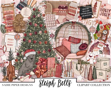 SLEIGH BELLS Clipart Christmas Clipart Xmas Clipart Holiday | Etsy