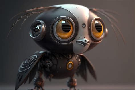 Premium AI Image | A robot with a bird on its head