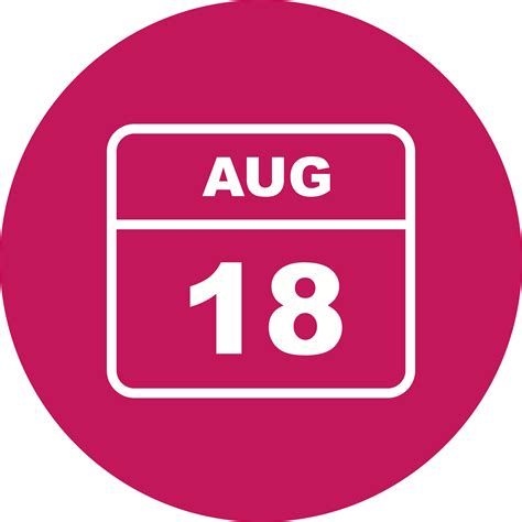 August 18th Date on a Single Day Calendar 499268 Vector Art at Vecteezy