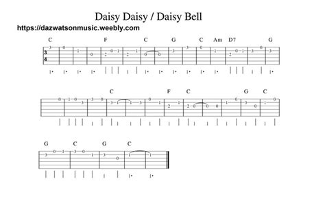 daisy daisy / daisy bell easy guitar tab in 2021 | Easy guitar songs ...