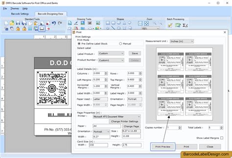 Screenshots of Barcode Label Design Software for Post Office – how to make tags