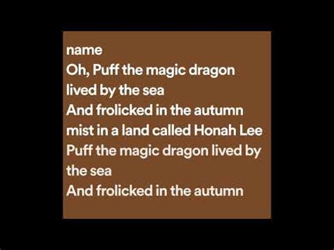 Peter, Paul and Mary - Puff, The Magic Dragon (Lyrics) - YouTube