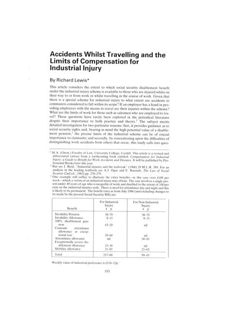 (PDF) Accidents whilst travelling and the limits of compensation for ...