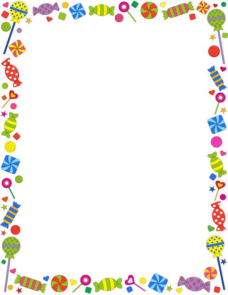 Candy Border: Clip Art, Page Border, and Vector Graphics