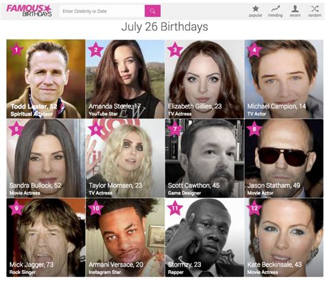 July 26 Famous Birthdays | Westheights