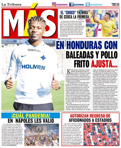 Newspaper Diario Más (Honduras). Newspapers in Honduras. Friday's ...