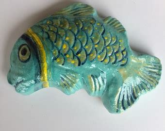 Fish Ceramic fish Fish tile Funny fish Ceramic tile Blue