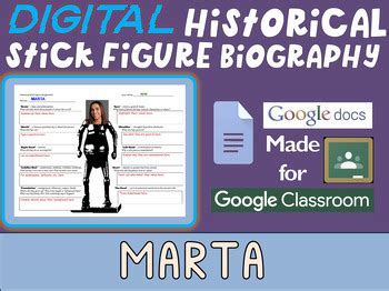 MARTA Digital Historical Stick Figure Biography (MINI BIOS) | TPT